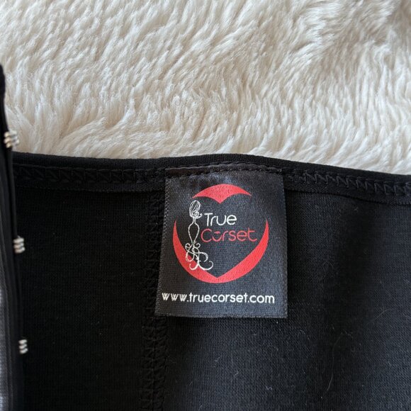 TRUE CORSET Playgirl Tan Leopard Print Latex Work Out Waist Trainer - Picture 7 of 9